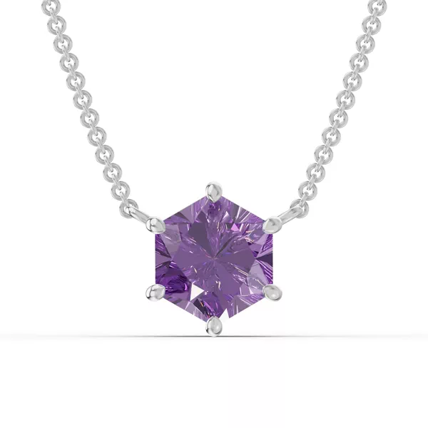 Hexagon Amethyst Necklace
