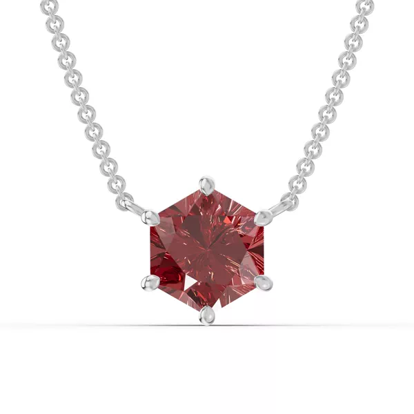Hexagon Garnet Necklace