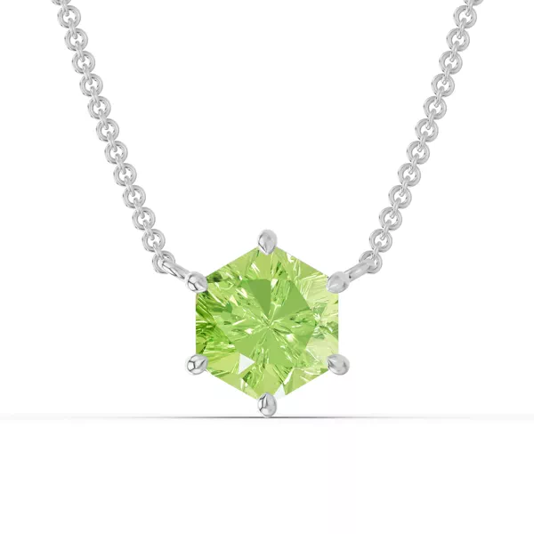 Hexagon Peridot Necklace