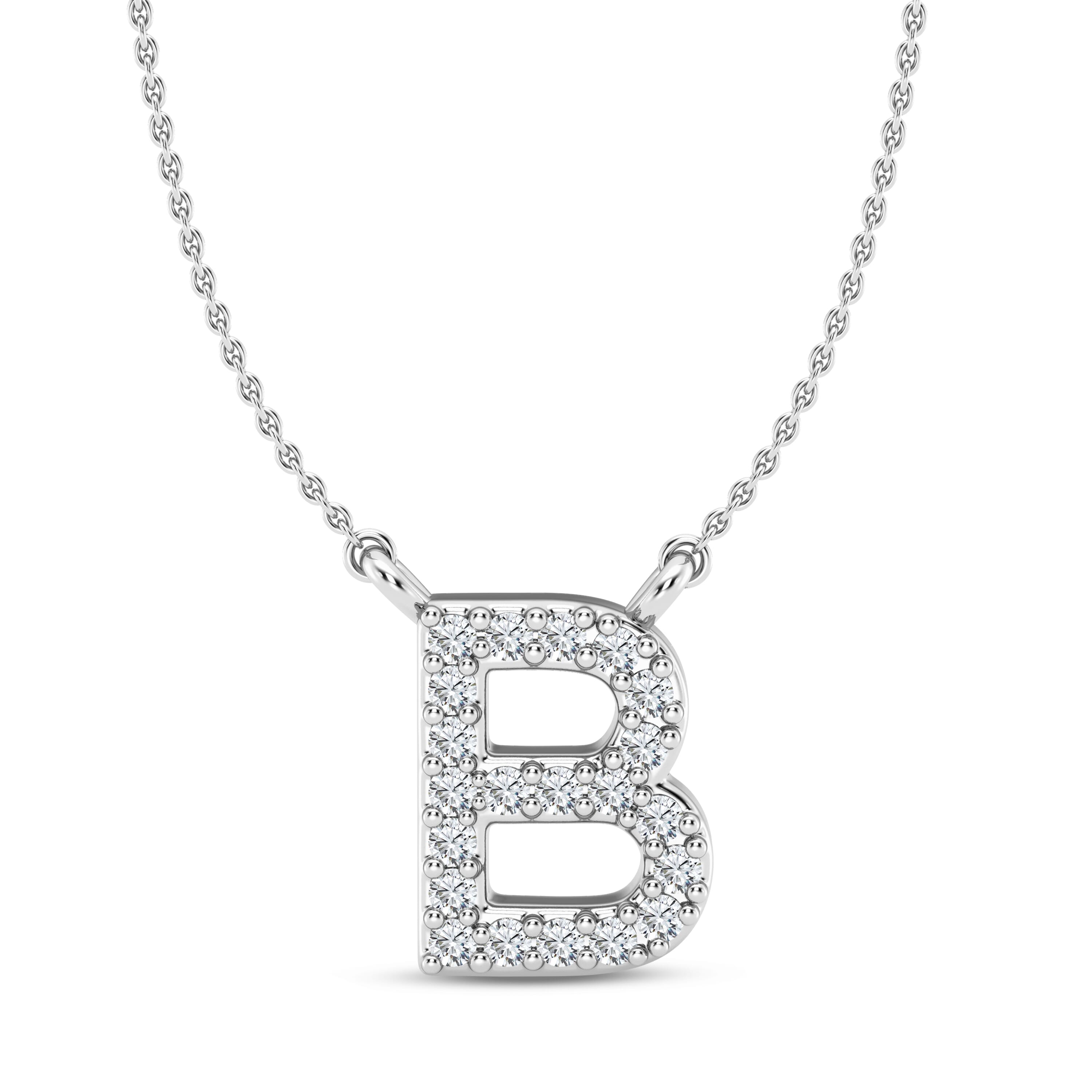 Diamond Initial Necklace – B