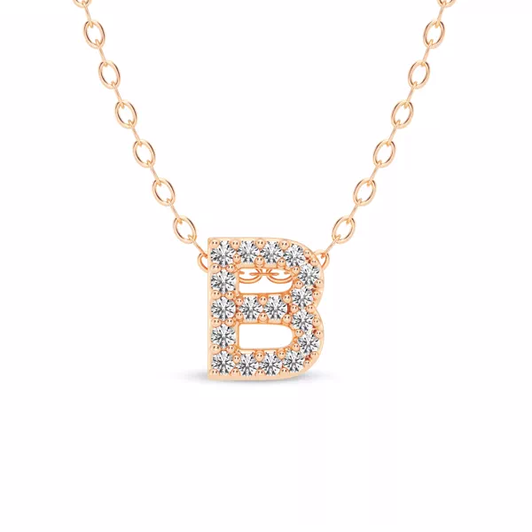 Petite Diamond Initial Necklace – B
