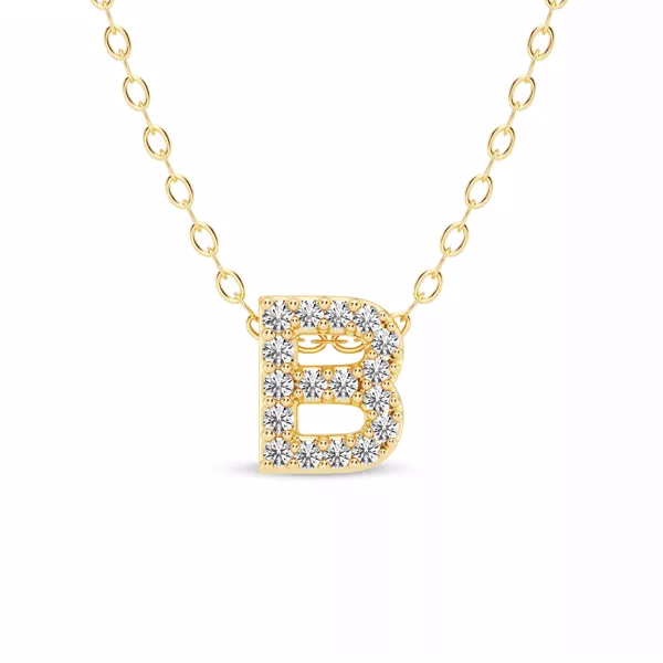 Petite Diamond Initial Necklace – B