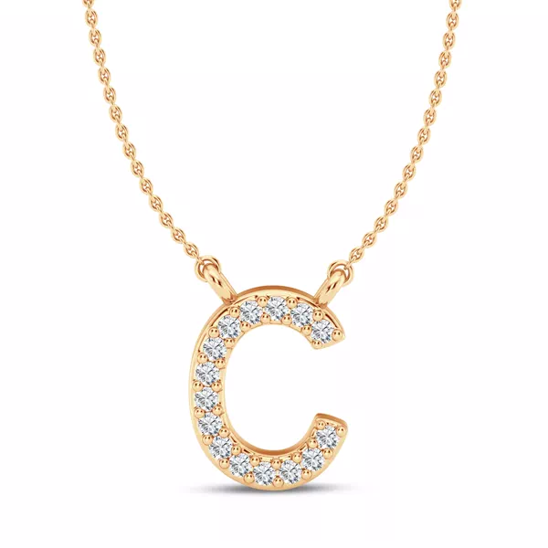 Diamond Initial Necklace – C