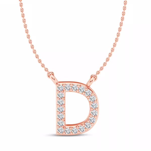 Diamond Initial Necklace – D