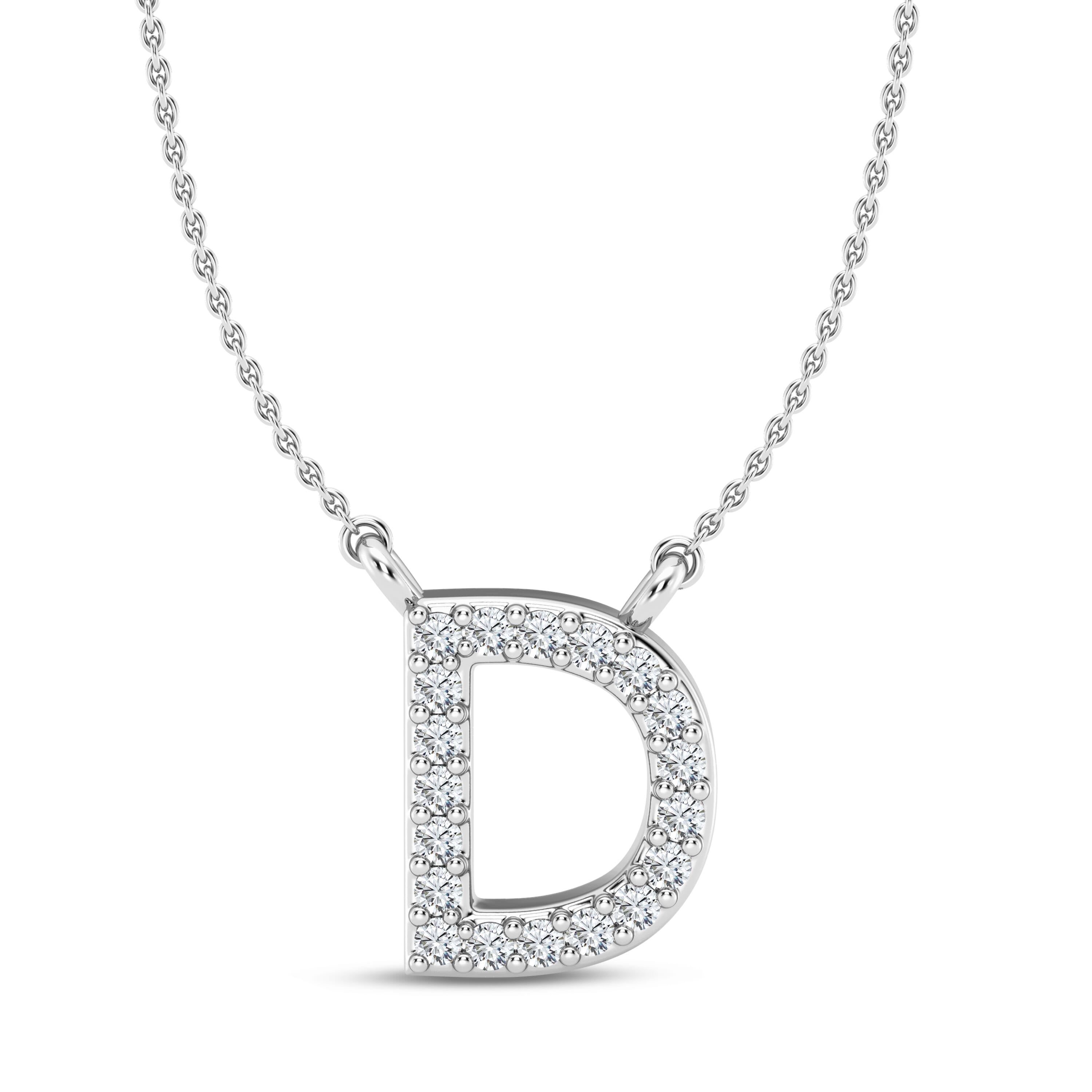 Diamond Initial Necklace – D