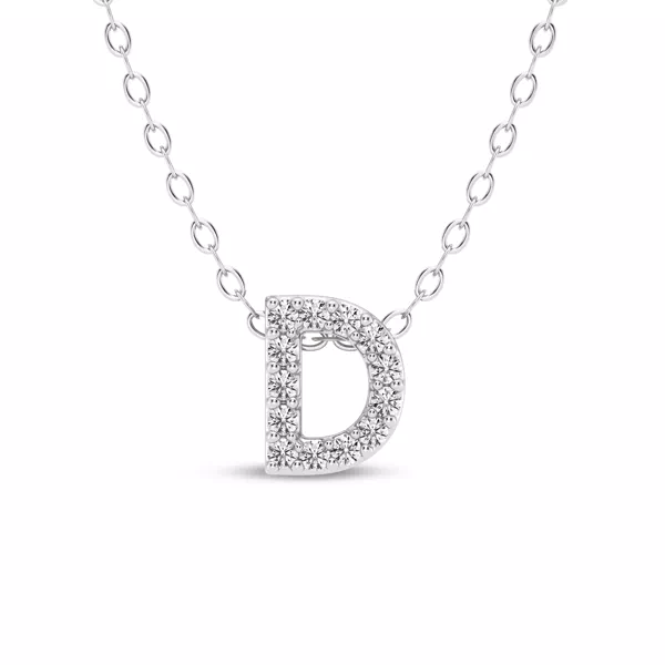 Petite Diamond Initial Necklace – D