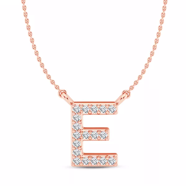 Diamond Initial Necklace – E