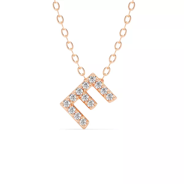 Petite Diamond Initial Necklace – E