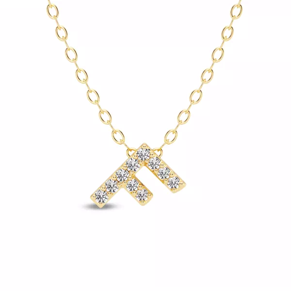 Petite Diamond Initial Necklace – F