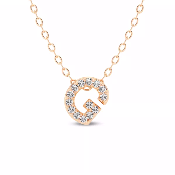 Petite Diamond Initial Necklace – G
