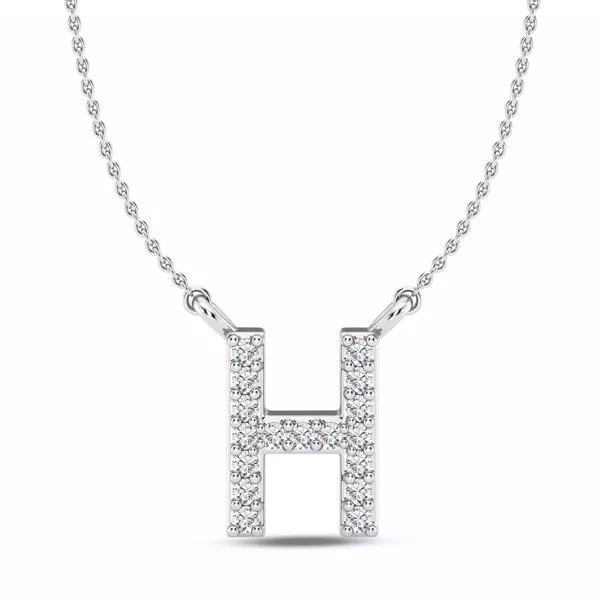 Diamond Initial Necklace – H