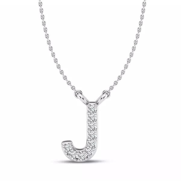 Diamond Initial Necklace – J