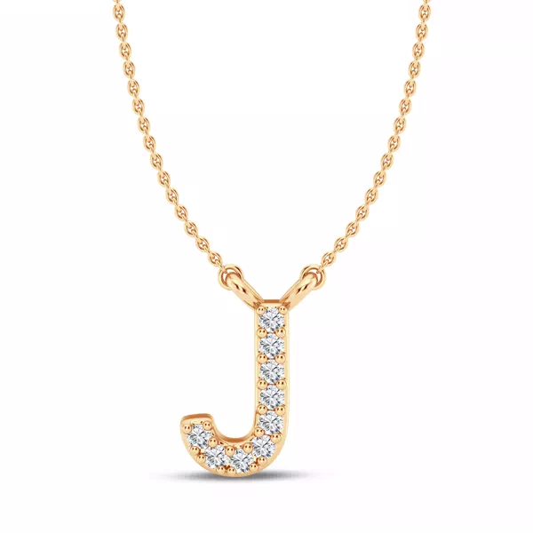 Diamond Initial Necklace – J
