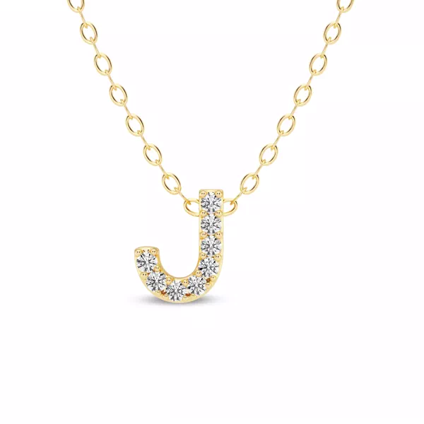 Petite Diamond Initial Necklace – J