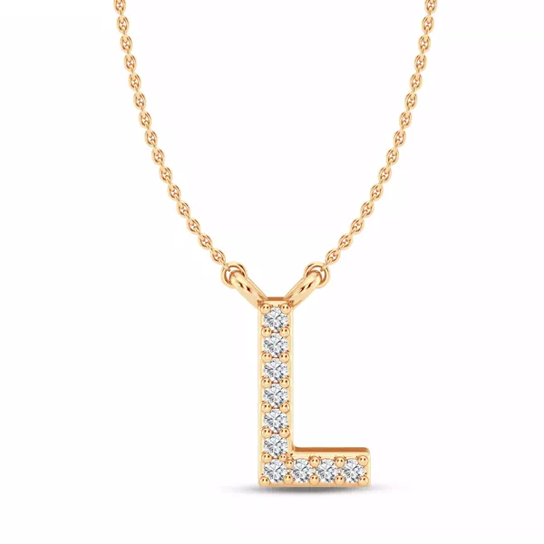Diamond Initial Necklace – L