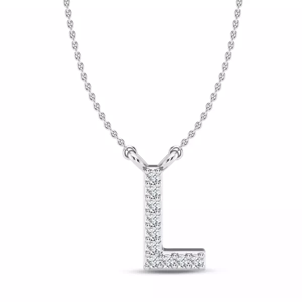 Diamond Initial Necklace – L