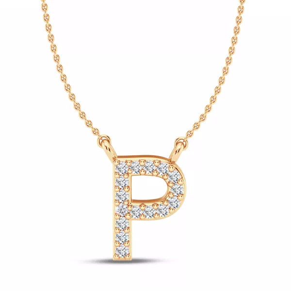 Diamond Initial Necklace – P