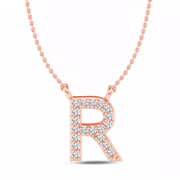 Diamond Initial Necklace – R