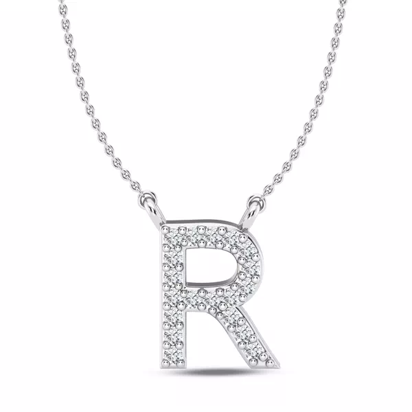 Diamond Initial Necklace – R