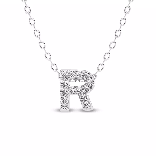 Petite Diamond Initial Necklace – R