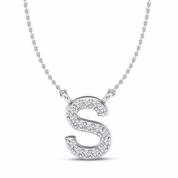 Diamond Initial Necklace – S