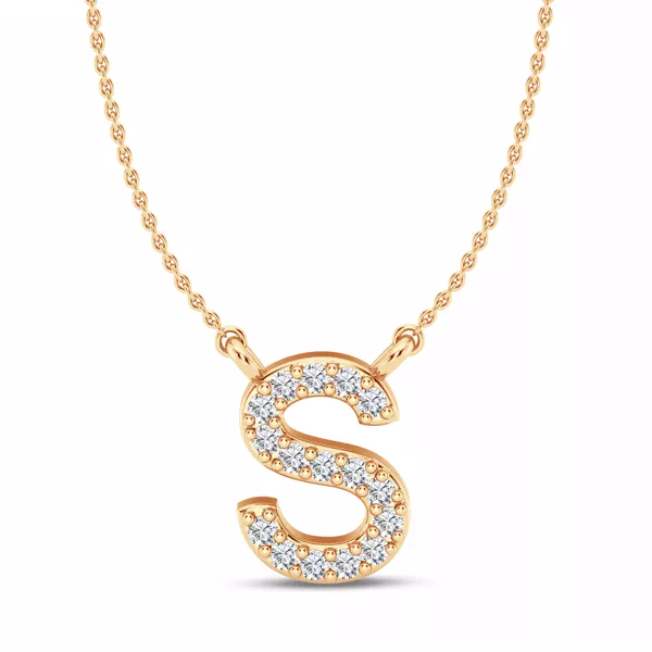 Diamond Initial Necklace – S