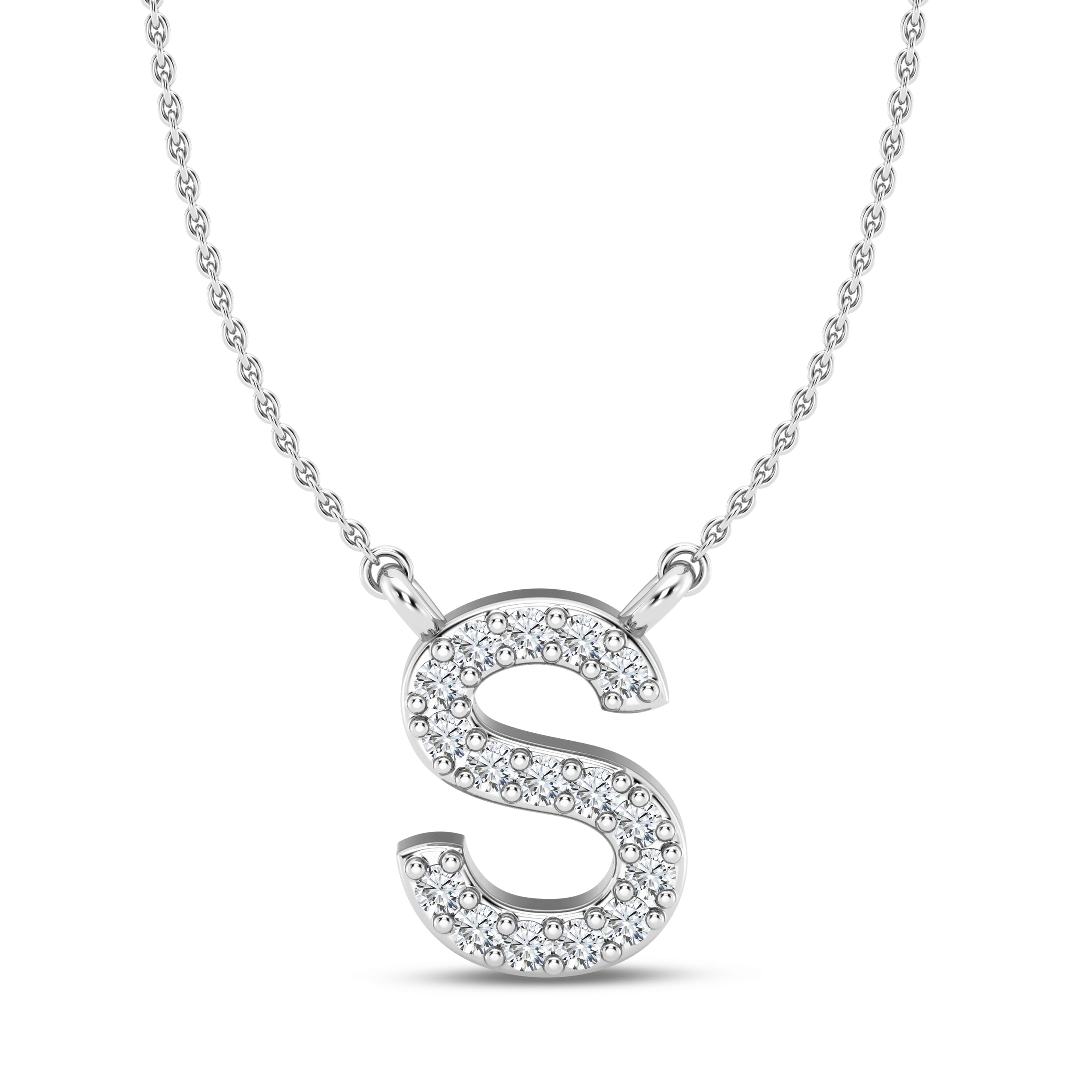 Diamond Initial Necklace – S