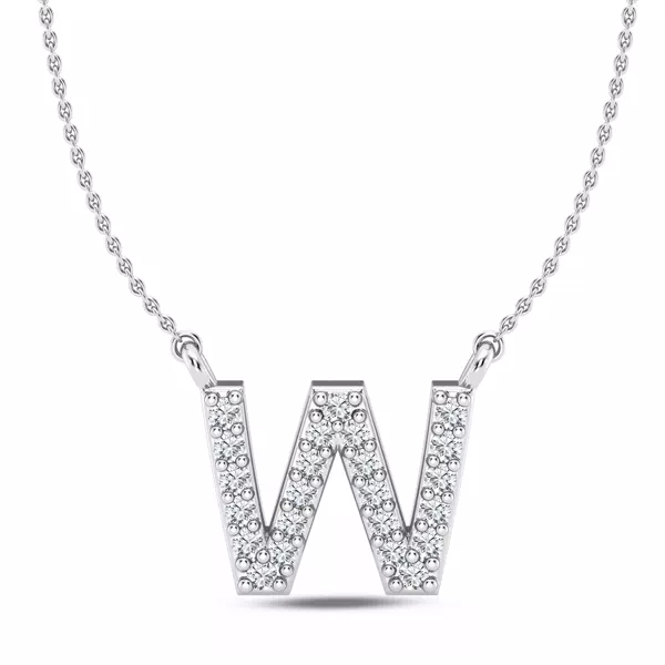 Diamond Initial Necklace – W