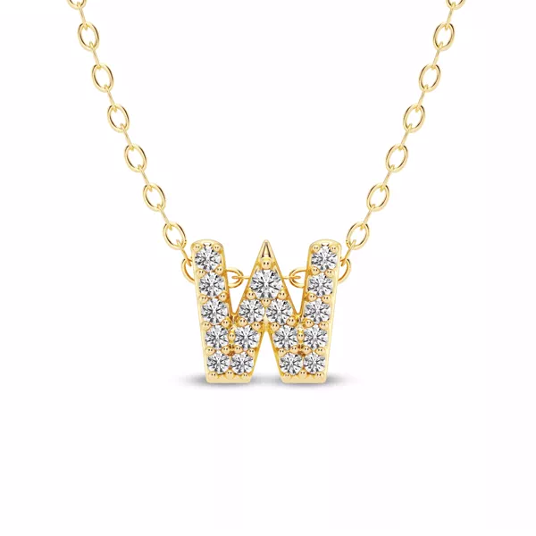 Petite Diamond Initial Necklace – W