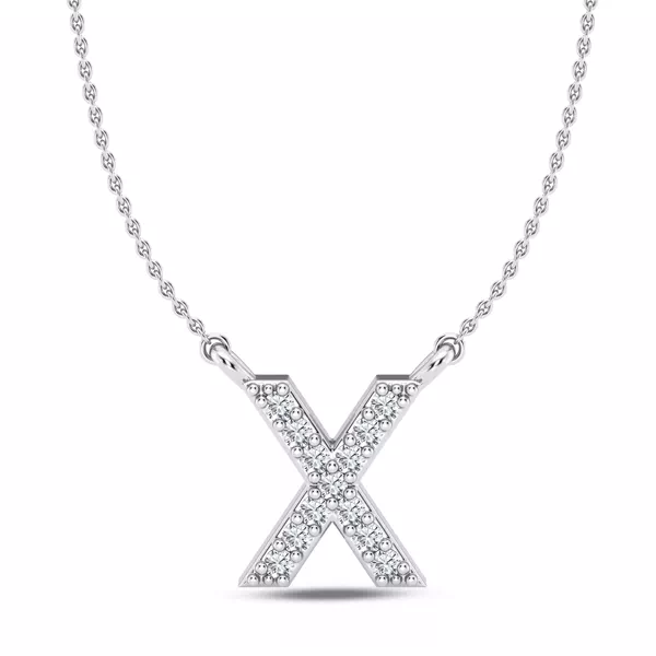 Diamond Initial Necklace – X