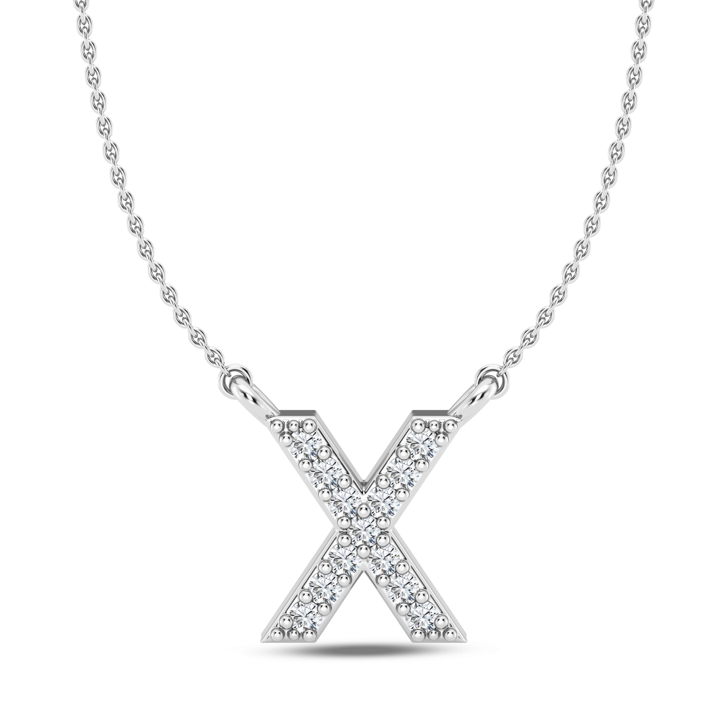 Diamond Initial Necklace – X