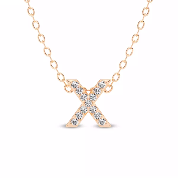 Petite Diamond Initial Necklace – X