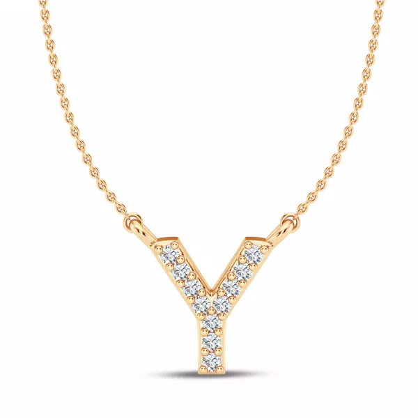 Diamond Initial Necklace – Y