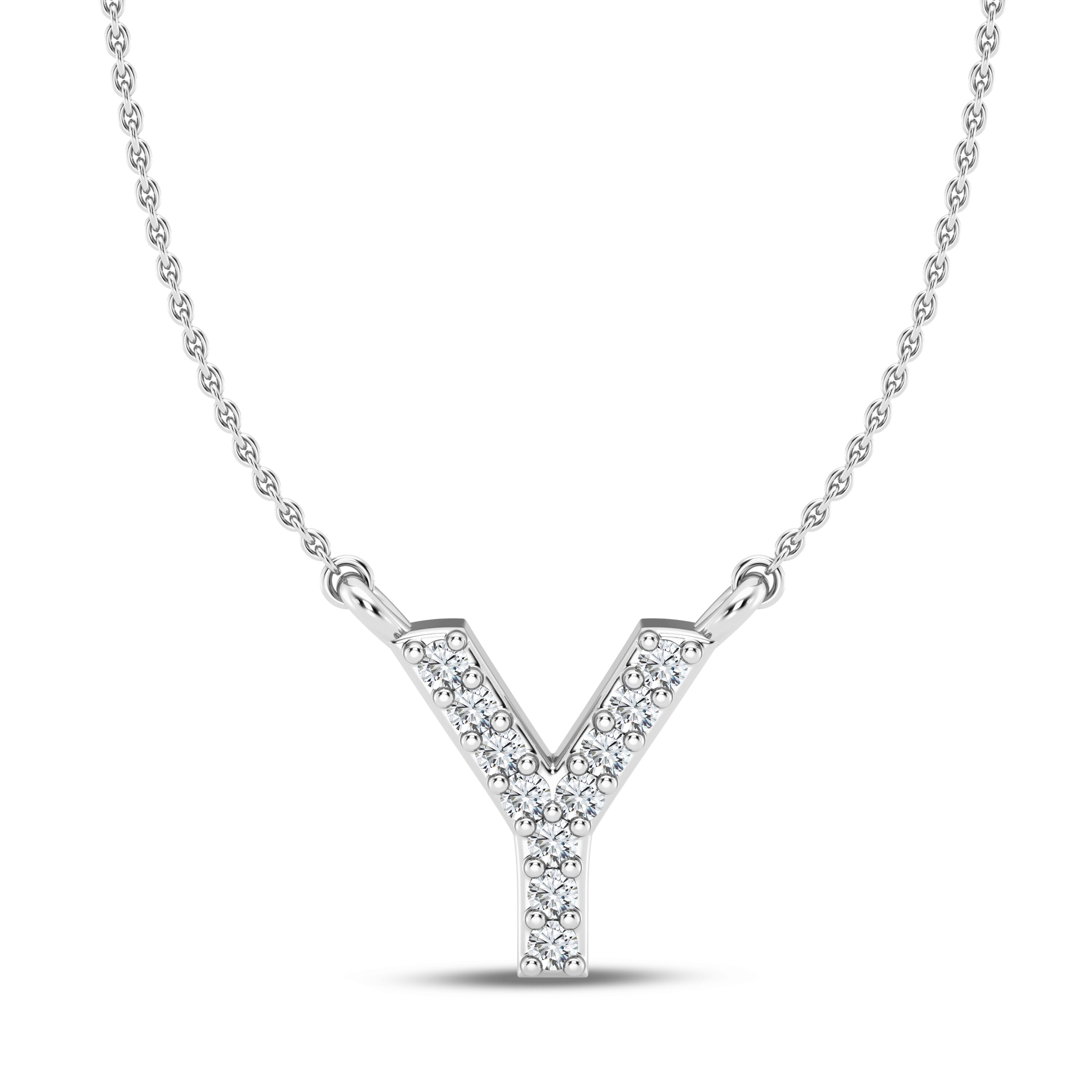 Diamond Initial Necklace – Y