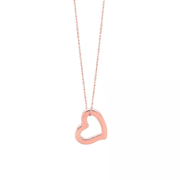 Open Heart Gold Pendant Necklace