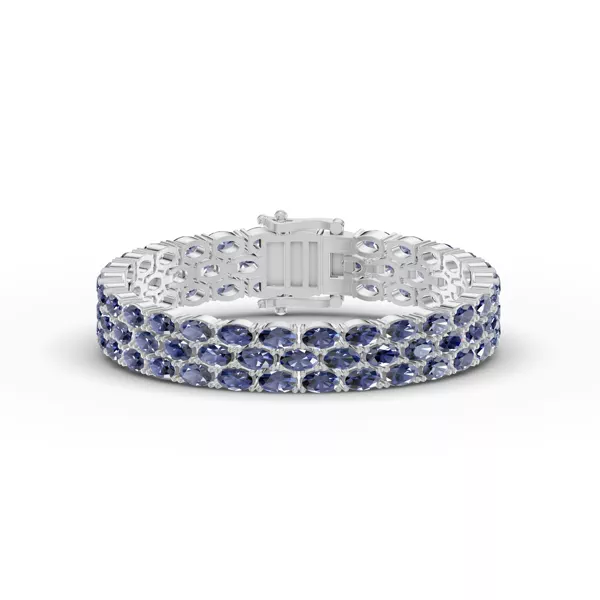 Triple Row Oval Tanzanite Bracelet