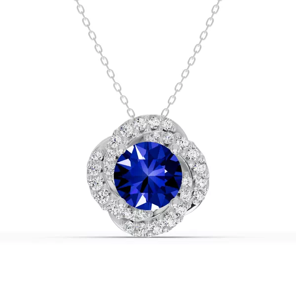 Tanzanite & Diamond Orbit Halo Necklace