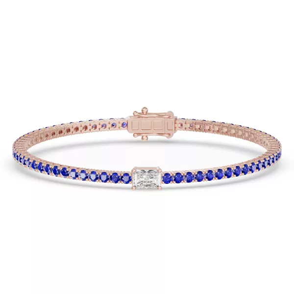 Lunava Sapphire & Radiant Lab Diamond Tennis Bracelet