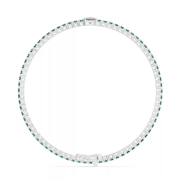 Lunava Green Emerald & Princess Lab Diamond Tennis Bracelet