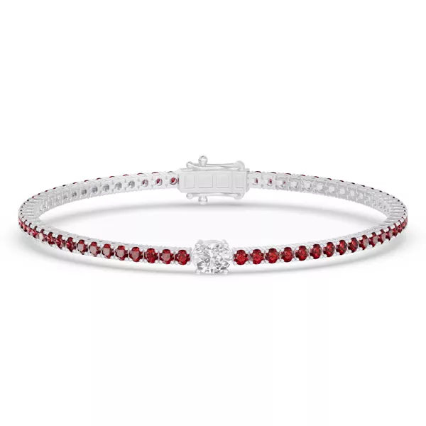 Lunava Ruby & Oval Lab Diamond Tennis Bracelet
