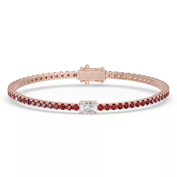 Lunava Ruby & Radiant Lab Diamond Tennis Bracelet