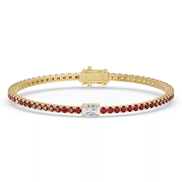 Lunava Ruby & Radiant Lab Diamond Tennis Bracelet