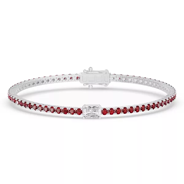 Lunava Ruby & Radiant Lab Diamond Tennis Bracelet