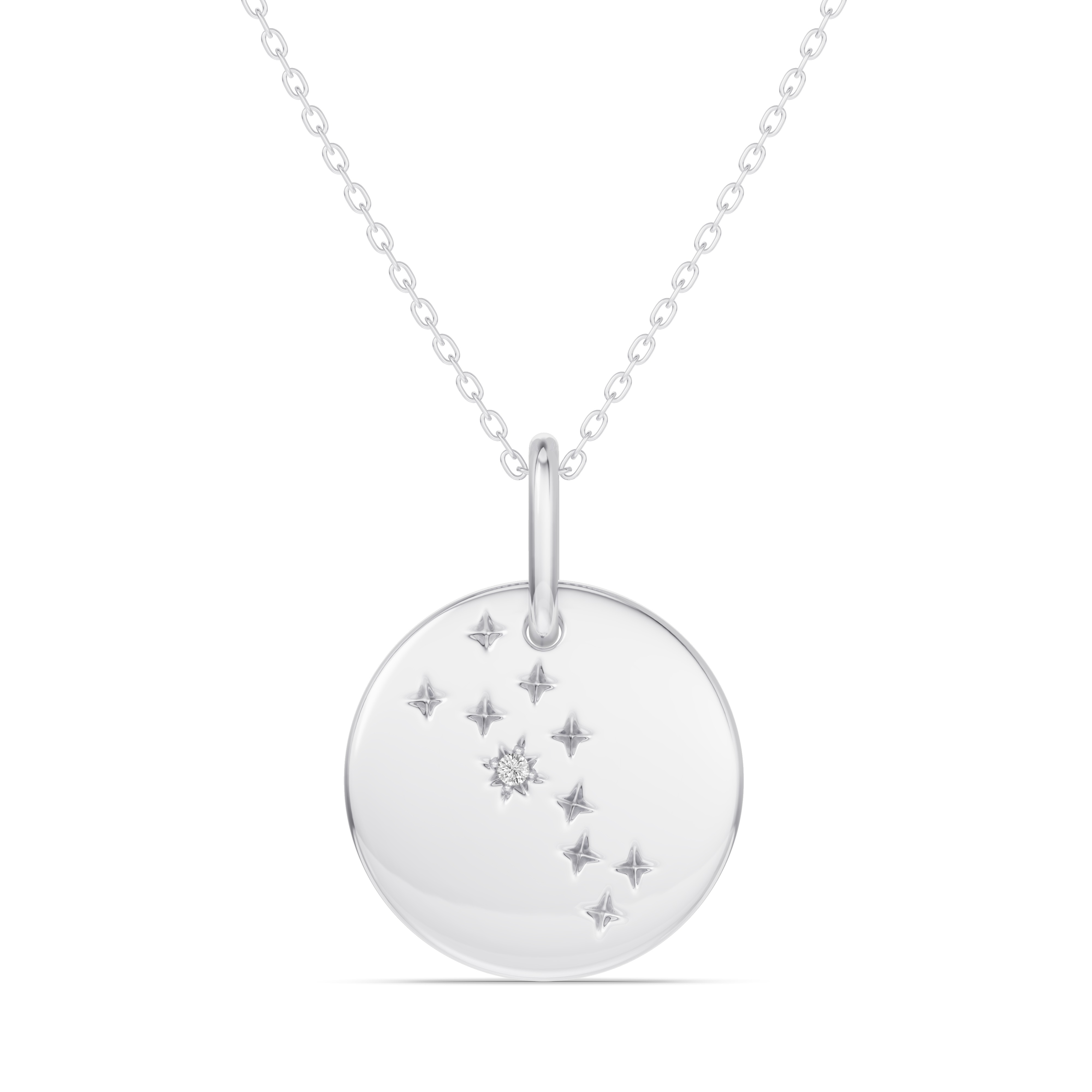 Taurus Zodiac Constellation Medallion Necklace
