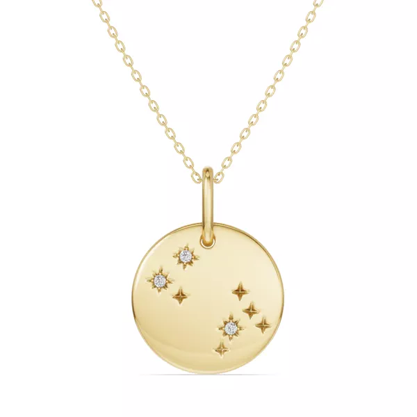 Gemini Zodiac Constellation Medallion Necklace