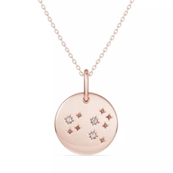 Leo Zodiac Constellation Medallion Necklace