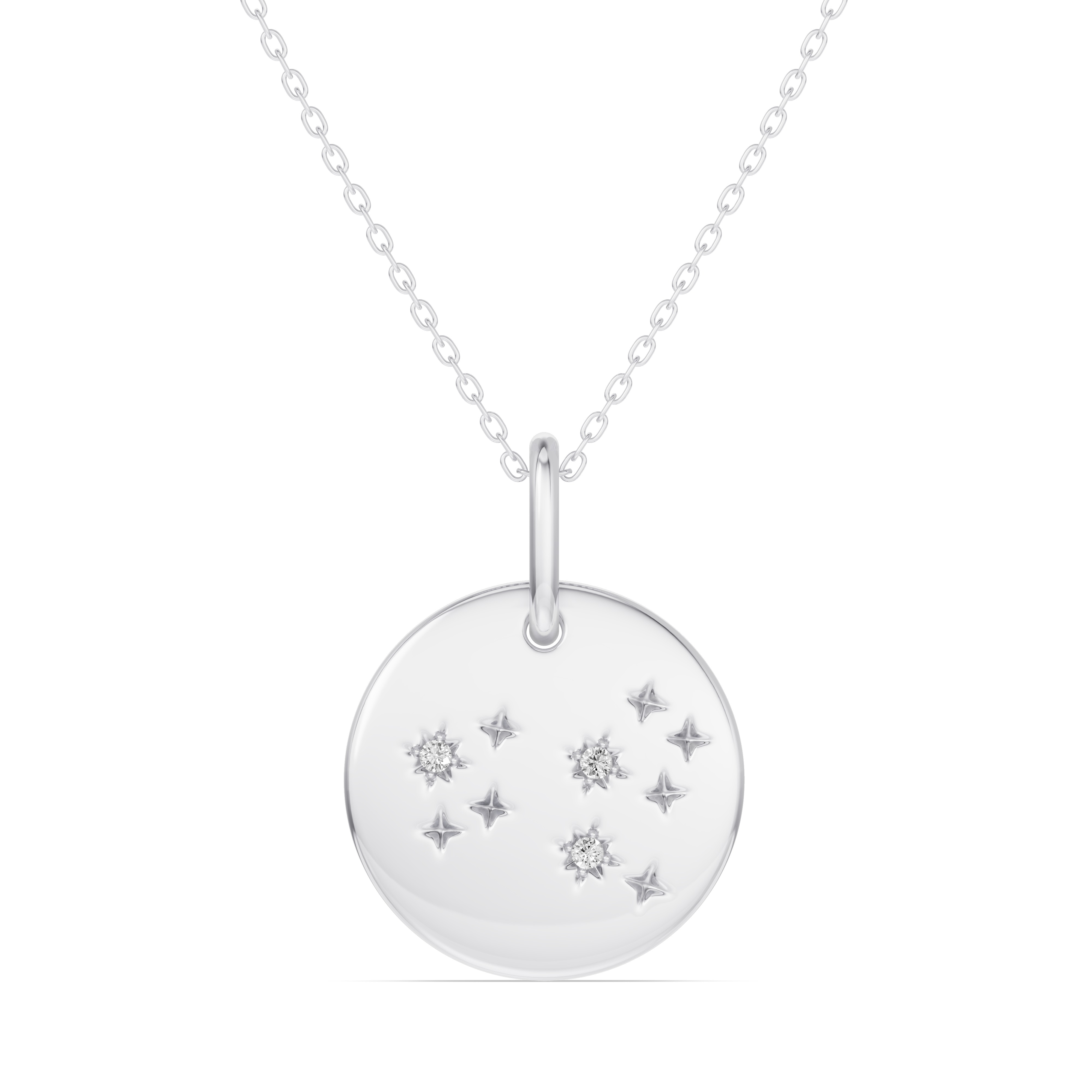 Leo Zodiac Constellation Medallion Necklace