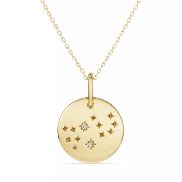Virgo Zodiac Constellation Medallion Necklace