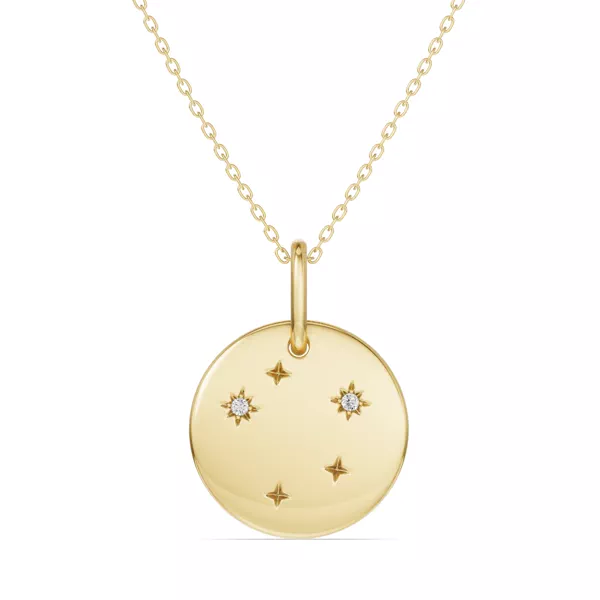 Libra Zodiac Constellation Medallion Necklace