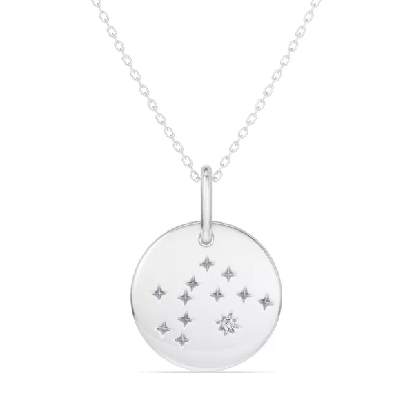Aquarius Zodiac Constellation Medallion Necklace